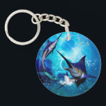 Marlin with bubbles keychain<br><div class="desc">Awesome marlin with bubbles marlin, fish, underwater, water, "water splash", bubbles, animal, fun, swimming, swim, </div>