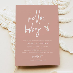MARLO Bohemian Blush Hello Baby Baby Shower Invita Invitation
