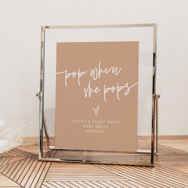 MARLO Boho Beige and Cream Pop When She Pops Sign (Creator Uploaded)