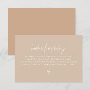 MARLO Boho Beige Books for Baby Shower Game Card
