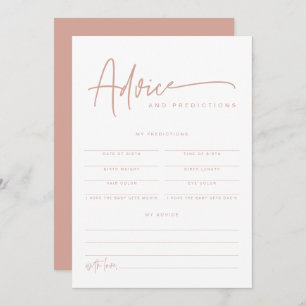 MARLO Boho Blush Pink Baby Advice & Predictions  Invitation