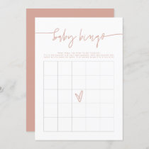 MARLO Boho Blush Pink Baby Shower Bingo Game Card