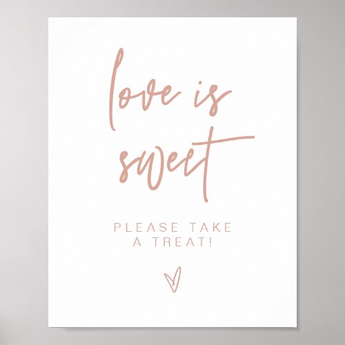 MARLO Boho Blush Pink Love is Sweet Treat Favor  Poster