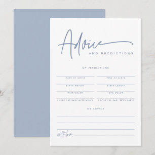 MARLO Boho Dusty Blue Baby Advice & Predictions Invitation