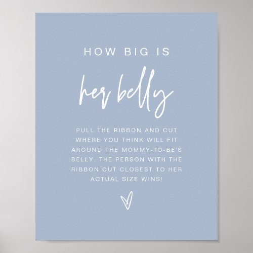 MARLO Boho Dusty Blue How Big is Her Belly Game  Poster