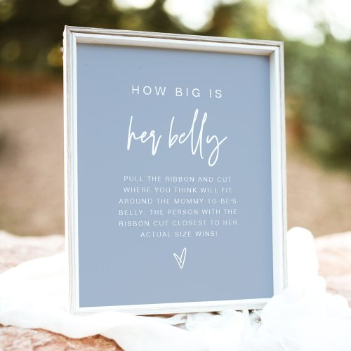 MARLO Boho Dusty Blue How Big is Her Belly Game  Poster