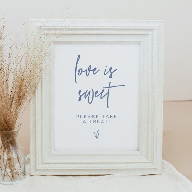 MARLO Boho Dusty Blue Love is Sweet Treat Favor Poster (Creator Uploaded)