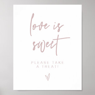 MARLO Boho Dusty Rose Love is Sweet Treat Favor Poster