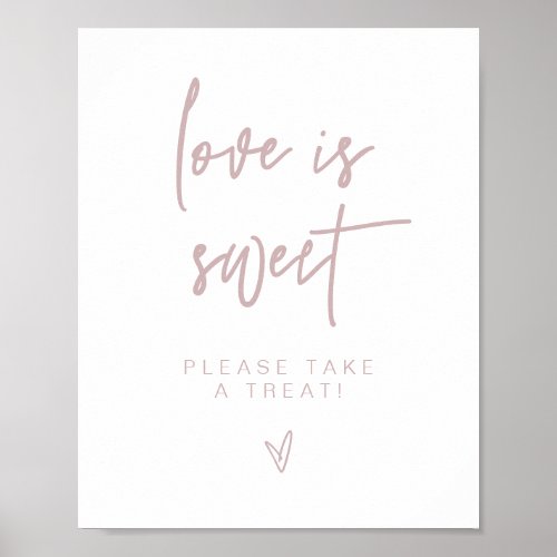 MARLO Boho Dusty Rose Love is Sweet Treat Favor  Poster