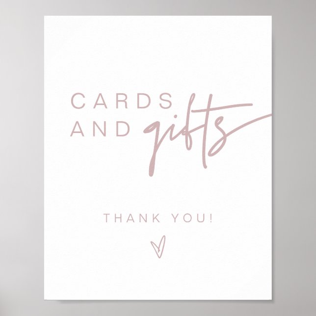MARLO Boho Dusty Rose Pink Cards & Gifts Sign (Front)