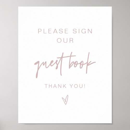 MARLO Boho Dusty Rose Pink Guestbook Sign