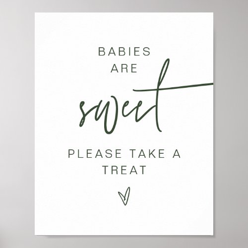 MARLO Boho Forest Green Babies Are Sweet Sign