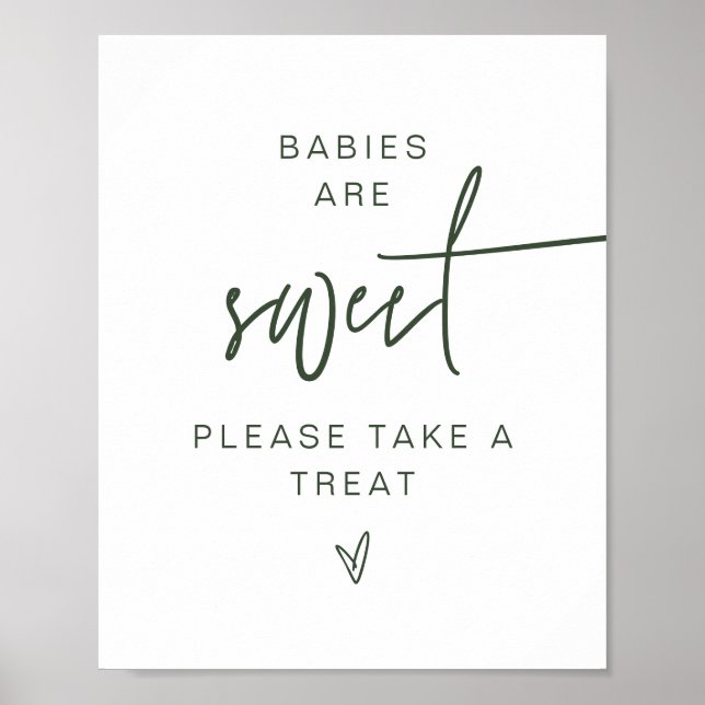 MARLO Boho Forest Green Babies Are Sweet Sign (Front)