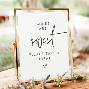 MARLO Boho Forest Green Babies Are Sweet Sign