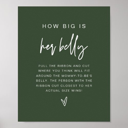 MARLO Boho Forest Green How Big is Her Belly Game Poster