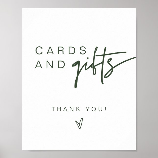 MARLO Boho Forest Green Pink Cards & Gifts Sign (Front)