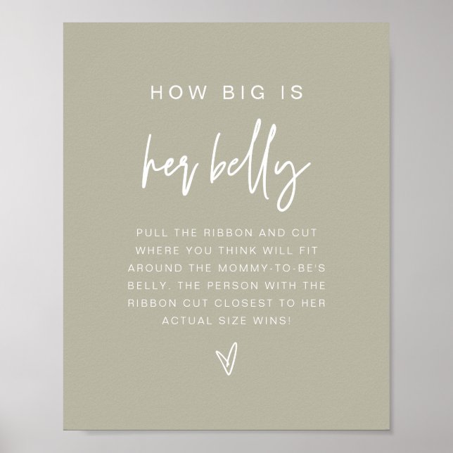 MARLO Boho Sage Green How Big is Her Belly Game Poster (Front)