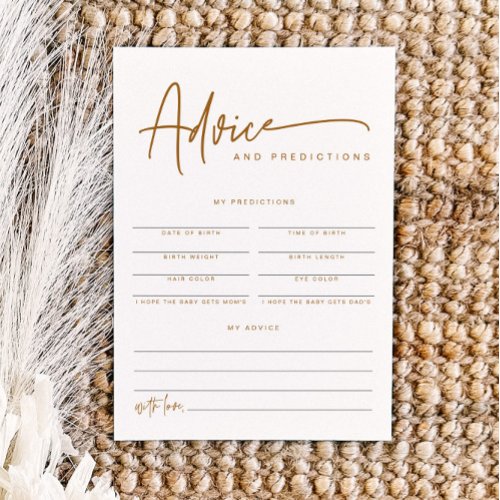 MARLO Boho Terracotta Baby Advice  Predictions Invitation