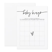 MARLO Bold Contemporary Baby Shower Bingo Game  In Invitation