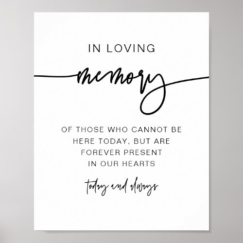 MARLO Bold Contemporary In Loving Memory Sign