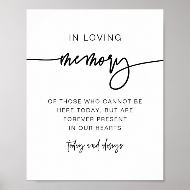 MARLO Bold Contemporary In Loving Memory Sign (Front)