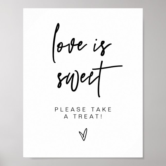MARLO Bold Contemporary Love is Sweet Treat Favor  Poster (Front)