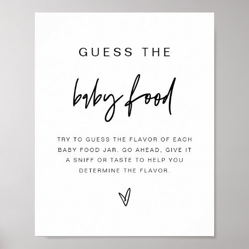 MARLO Bold Guess the Baby Food Game Poster