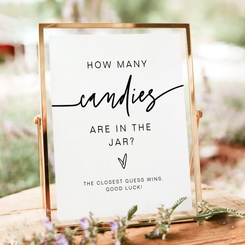 MARLO Bold How Many Candies Baby Shower Game Poster