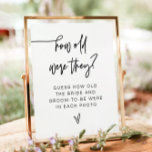 MARLO Bold Modern How Old Were They Sign<br><div class="desc">This bridal shower game template features a modern handwritten font and minimalist design. Use this template to edit the fonts,  font color,  and background color to match your event needs.. Its simple design is the perfect baby shower sign for the modern mom.</div>