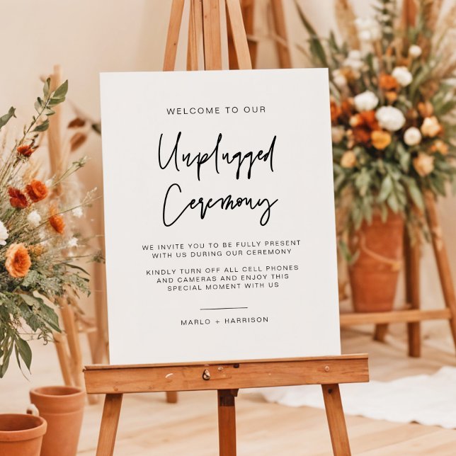 MARLO Bold Modern Unplugged Ceremony Wedding Sign (Creator Uploaded)