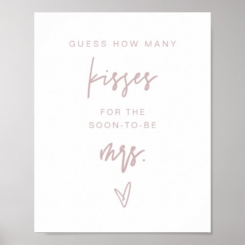 MARLO Dusty Rose How Many Kisses Bridal Game  Poster