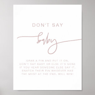 MARLO Dusty Rose Pink Boho Don't Say Baby Sign