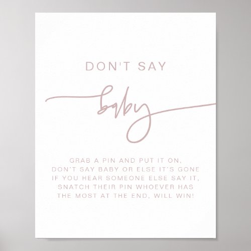 MARLO Dusty Rose Pink Boho Dont Say Baby Sign