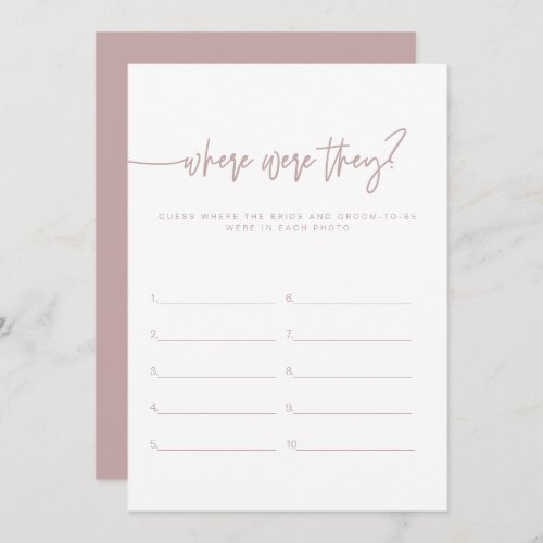 MARLO Dusty Rose Where Were They Bridal Shower Invitation