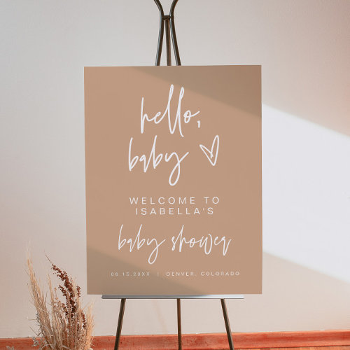 MARLO Modern Bohemian Beige Baby Shower Welcome