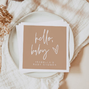 MARLO Modern Bohemian Terracotta Baby Shower Napkins