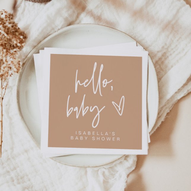 MARLO Modern Bohemian Terracotta Baby Shower Napkins (Creator Uploaded)