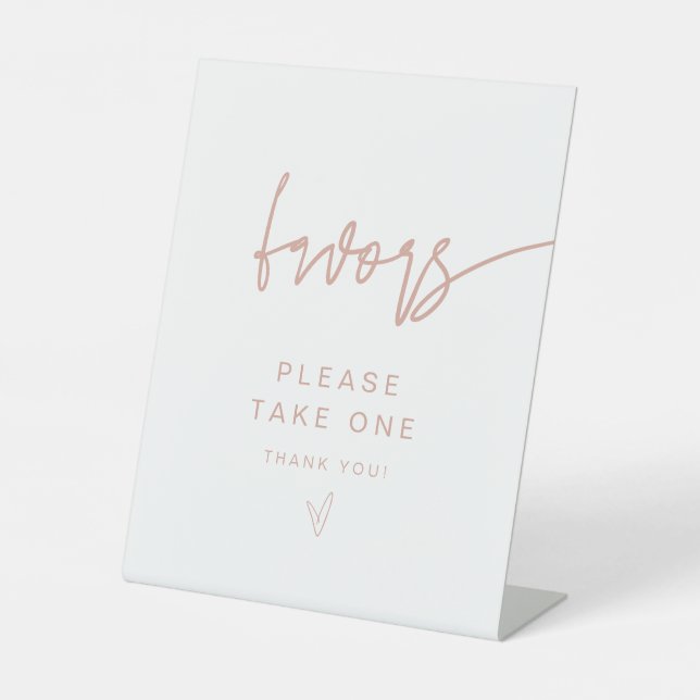 MARLO Modern Boho Blush Pink Favors Sign (Front)