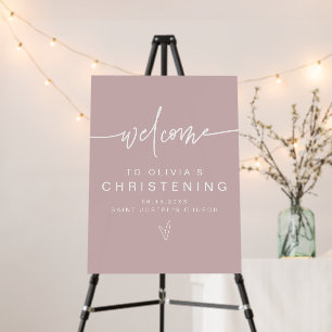 MARLO Modern Boho Dusty Rose Christening Welcome Foam Board
