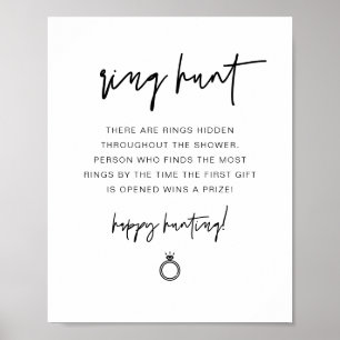 MARLO Modern Boho Ring Hunt Bridal Shower Game Po Poster