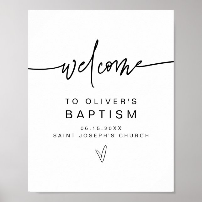 MARLO Modern Bold Contemporary Baptism Welcome  Poster (Front)