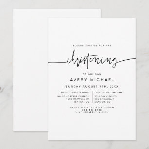 MARLO Modern Bold Contemporary Christening Invitation