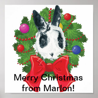 Marlon Bundo Christmas wreath poster