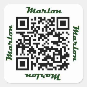 Marlon First Name QR Code Personalized Sticker