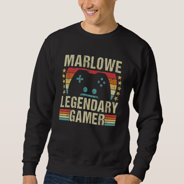 Marlowe Gamer Retro Gaming Vintage Game Personaliz Sweatshirt (Front)