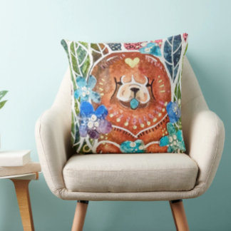 MARMALADE MISS Chow dog Throw Pillow