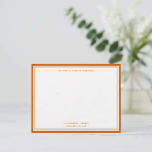 Marmalade Orange Border Couple's Note Card