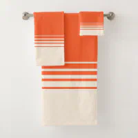 Checkered Orange and Pink Bath Towel Set, Zazzle