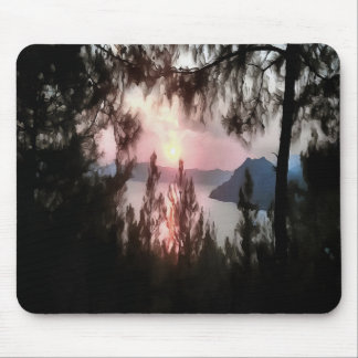 Marmaris Sunset Framed By Palm Trees Landscape Art Mouse Pad
