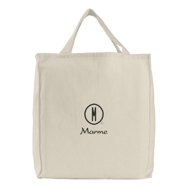 Marme's Embroidered Tote Bag (Front)